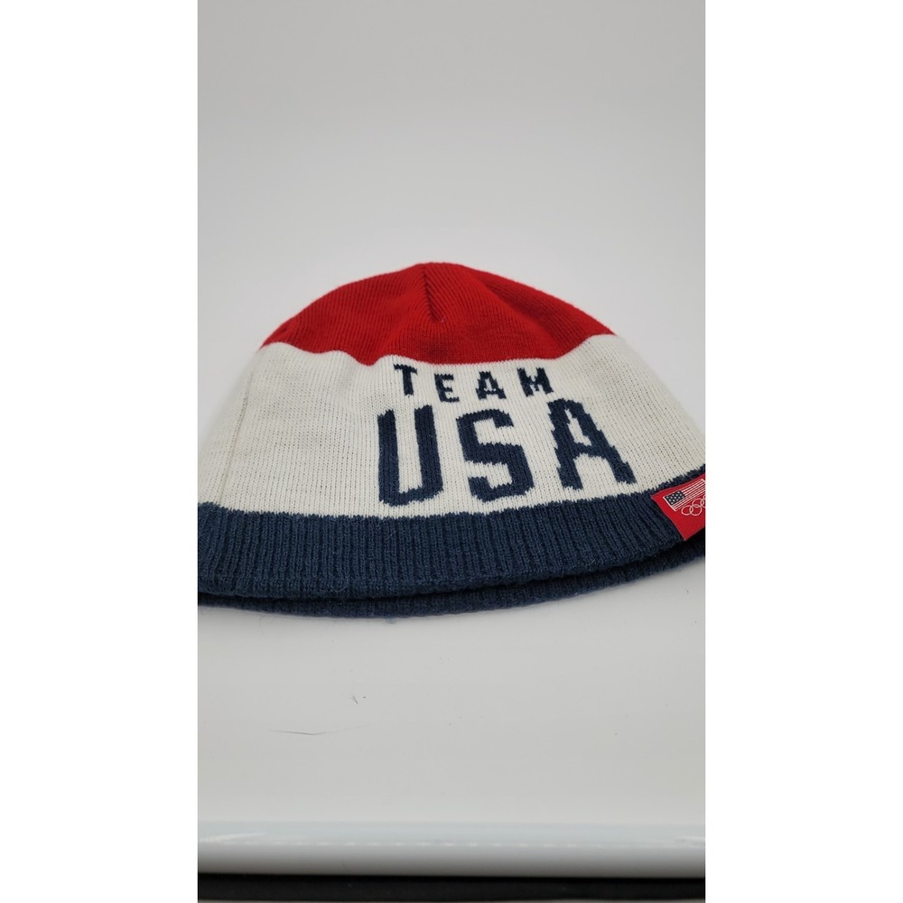 Team USA Olympic Beanie Knit Hat Red Wht Blue Flag  Ski Snow Cross Country Skate - Picture 3 of 7